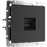 Розетка компьютерная без рамки Werkel 1-м. RJ45 5e черный матовый картинка